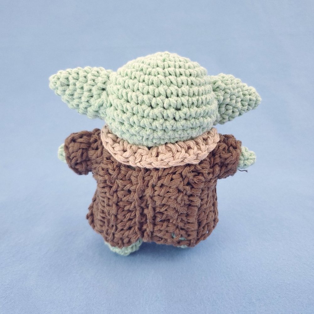 Hand Crocheted Baby Yoda Plush Amigurumi - Picture 4 of 9